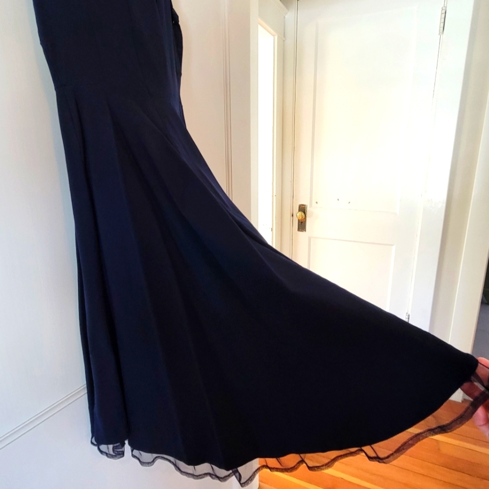 Navy Blue Dress with Flare